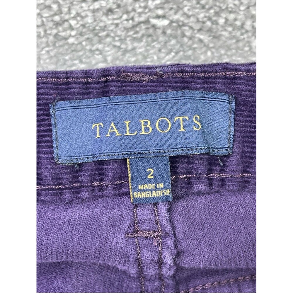 Talbots Heritage Corduroy Pants Women’s 2 Purple Straight Leg Mid-Rise Stretch - Picture 5 of 12